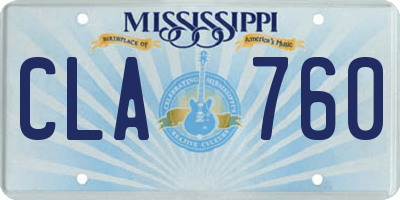 MS license plate CLA760