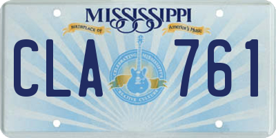 MS license plate CLA761