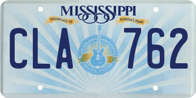 MS license plate CLA762