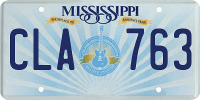 MS license plate CLA763