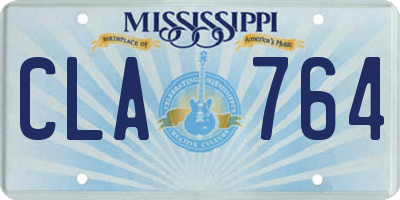 MS license plate CLA764