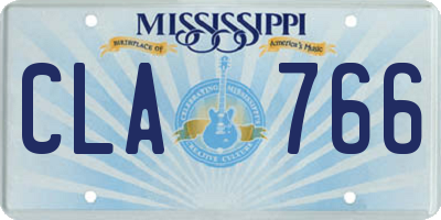 MS license plate CLA766