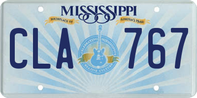 MS license plate CLA767