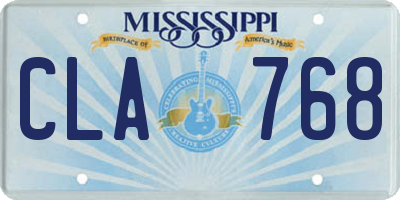 MS license plate CLA768