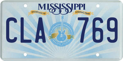 MS license plate CLA769