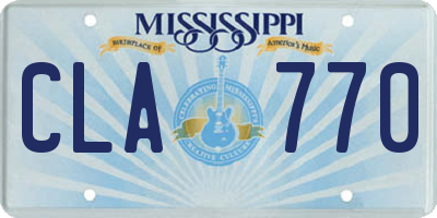 MS license plate CLA770