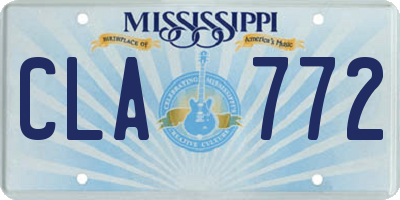 MS license plate CLA772