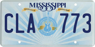 MS license plate CLA773