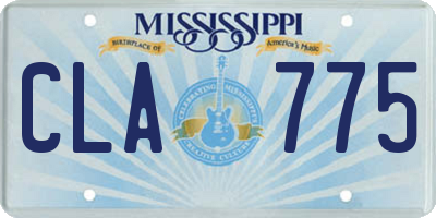MS license plate CLA775