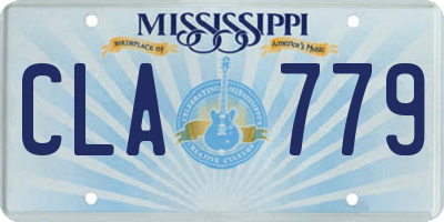 MS license plate CLA779
