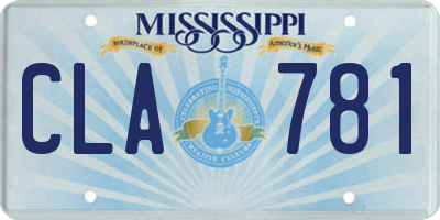 MS license plate CLA781