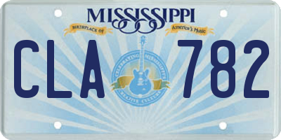 MS license plate CLA782