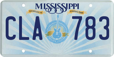 MS license plate CLA783