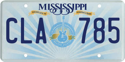 MS license plate CLA785