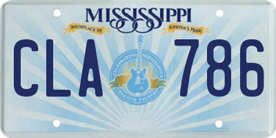 MS license plate CLA786