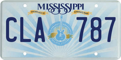 MS license plate CLA787