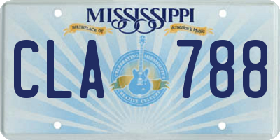 MS license plate CLA788