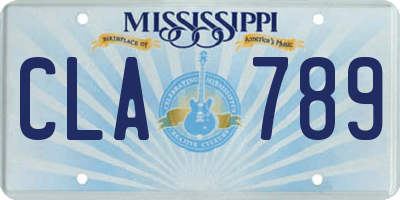 MS license plate CLA789