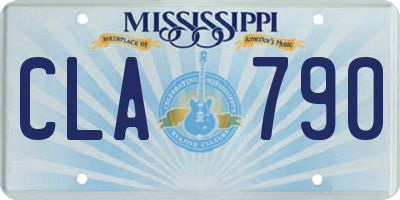 MS license plate CLA790