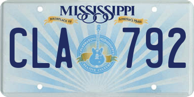 MS license plate CLA792