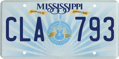 MS license plate CLA793
