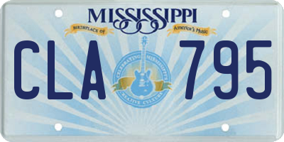MS license plate CLA795