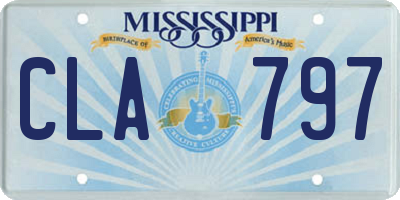 MS license plate CLA797