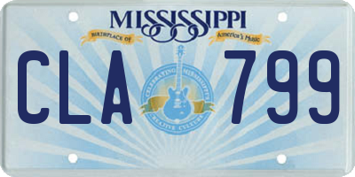 MS license plate CLA799