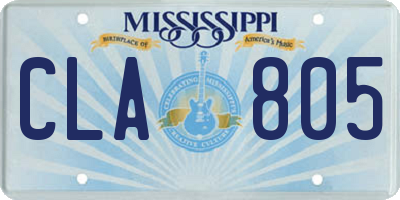 MS license plate CLA805
