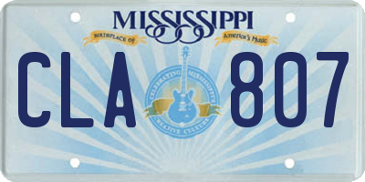 MS license plate CLA807