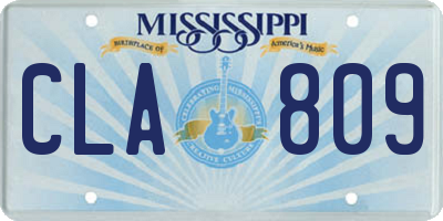 MS license plate CLA809