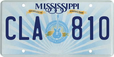 MS license plate CLA810