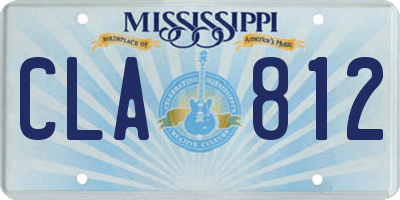 MS license plate CLA812