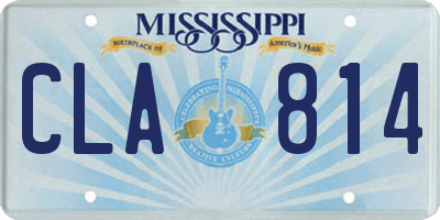 MS license plate CLA814