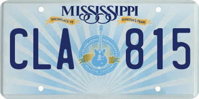 MS license plate CLA815