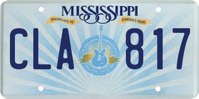 MS license plate CLA817
