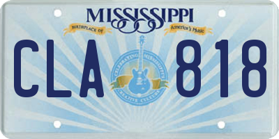 MS license plate CLA818
