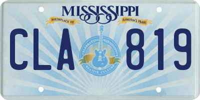MS license plate CLA819