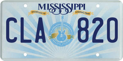 MS license plate CLA820