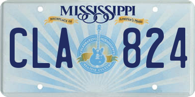 MS license plate CLA824