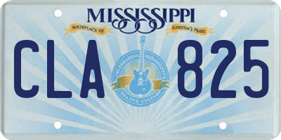MS license plate CLA825