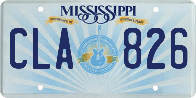 MS license plate CLA826