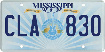 MS license plate CLA830
