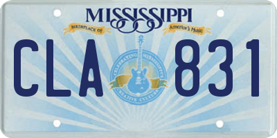 MS license plate CLA831