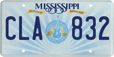 MS license plate CLA832