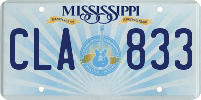 MS license plate CLA833