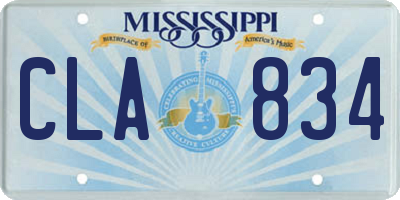 MS license plate CLA834