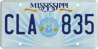 MS license plate CLA835
