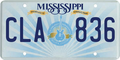 MS license plate CLA836
