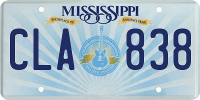 MS license plate CLA838